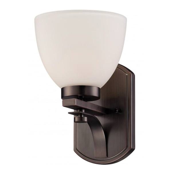 1 Light Hazel Bronze Frosted Glass Shade Vanity Light Fixture