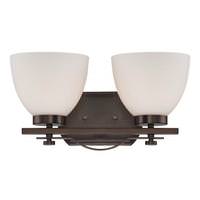 View 2 Light Hazel Bronze Frosted Glass Shades Vanity Light Fixture