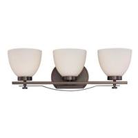 View 3 Light Hazel Bronze Frosted Glass Shades Vanity Light Fixture