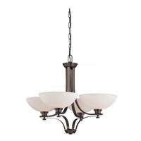 View 4 Light Hazel Bronze Frosted Glass Shades Chandelier Light Fixture