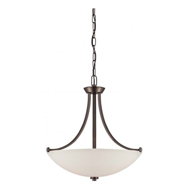 3 Light Hazel Bronze Frosted Glass Shade Pendant Light Fixture
