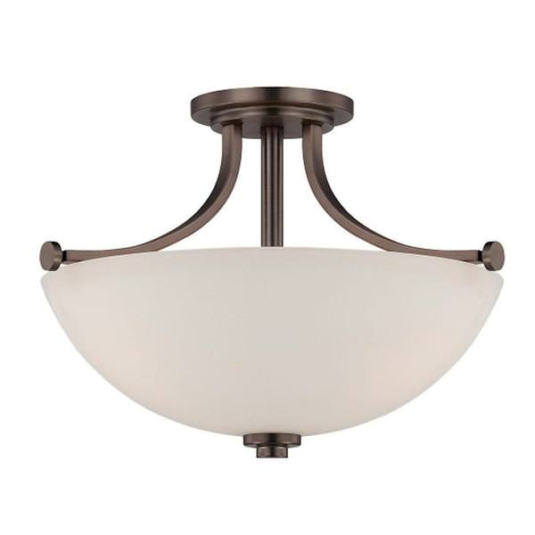 3 Light Hazel Bronze Frosted Glass Shade Ceiling Light Fixture