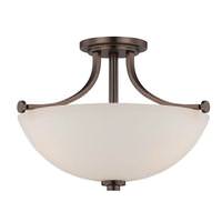 View 3 Light Hazel Bronze Frosted Glass Shade Ceiling Light Fixture