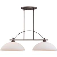 View 2 Light Hazel Bronze Frosted Glass Shades Island Pendant Light Fixture