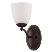 View 1 Light Prairie Bronze Frosted Glass Shade Vanity Light Fixture