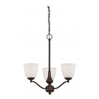 View 3 Light Prairie Bronze Frosted Glass Shades Chandelier Light Fixture