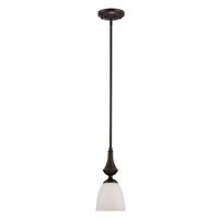 View 1 Light Prairie Bronze Frosted Glass Shade Mini Pendant Light Fixture