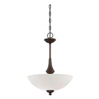 View 3 Light Prairie Bronze Frosted Glass Shade Pendant Light Fixture