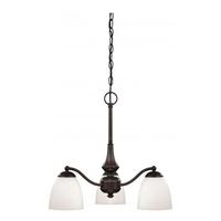 View 3 Light Prairie Bronze Frosted Glass Shades Chandelier Light Fixture