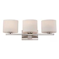 View 3 Light Polished Nickel Etched Opal Glass Shades Vanity Light Fixture