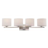 Nuvo Lighting 4 Light Polished Nickel Etched Opal Glass Shades Vanity Light Fixture