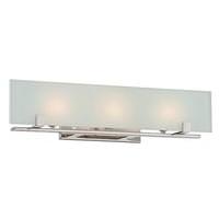 View 3 Light Polished Nickel Frosted Glass Shade Vanity Light Fixture