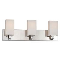 View 3 Light Polished Nickel Etched Opal Glass Shades Vanity Light Fixture