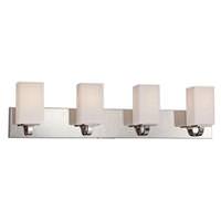 Nuvo Lighting 4 Light Polished Nickel Etched Opal Glass Shades Vanity Light Fixture
