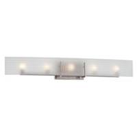 Nuvo Lighting 5 Light Brushed Nickel Frosted Glass Shades Vanity Light Fixture