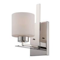 Nuvo Lighting 1 Light Polished Nickel Etched Opal Glass Shade Vanity Light Fixture