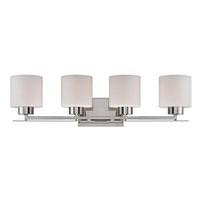 Nuvo Lighting 4 Light Polished Nickel Etched Opal Glass Shades Vanity Light Fixture