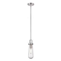 Nuvo Lighting 1 Light Brushed Nickel Clear Glass Shade Mini Pendant Light Fixture