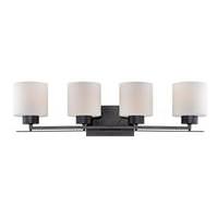 Nuvo Lighting 4 Light Aged Bronze Etched Opal Glass Shades Vanity Light Fixture