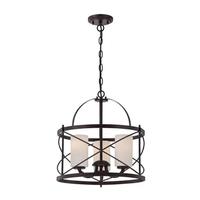 View 3 Light Old Bronze Etched Opal Glass Shades Pendant Light Fixture