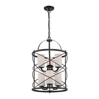 View 6 Light Old Bronze Etched Opal Glass Shades Chandelier Light Fixture