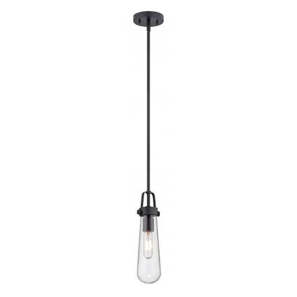 1 Light Aged Bronze Clear Glass Shade Mini Pendant Light Fixture