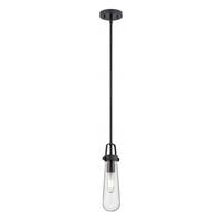 View 1 Light Aged Bronze Clear Glass Shade Mini Pendant Light Fixture