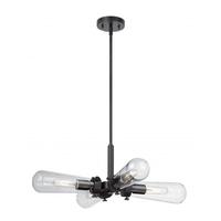 Nuvo Lighting 4 Light Aged Bronze Clear Glass Shades Chandelier Light Fixture