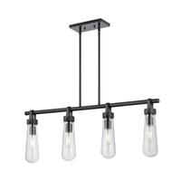 View 4 Light Aged Bronze Clear Glass Shades Island Pendant Light Fixture
