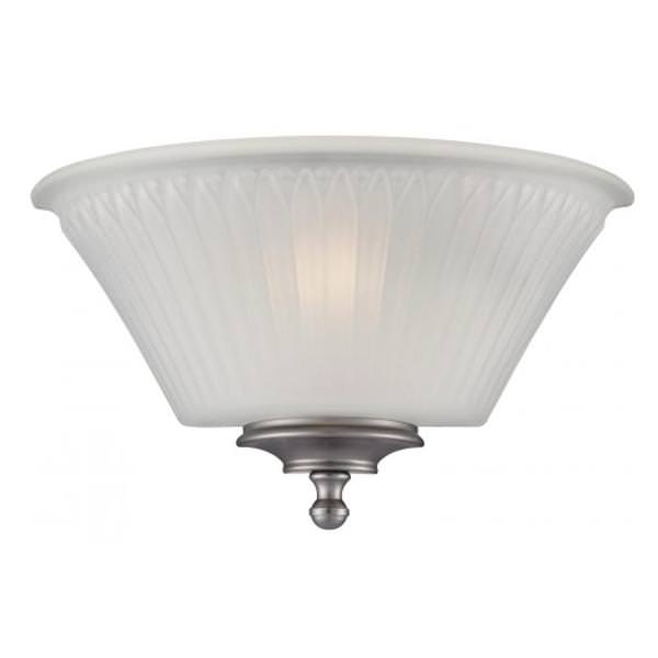 1 Light Aged Pewter Frosted Glass Shade Wall Sconce Light Fixture