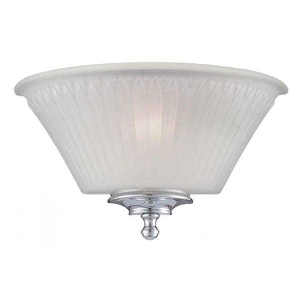 1 Light Polished Chrome Frosted Glass Shade Wall Sconce Light Fixture