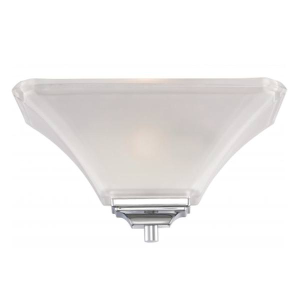 1 Light Polished Chrome Frosted Glass Shade Wall Sconce Light Fixture