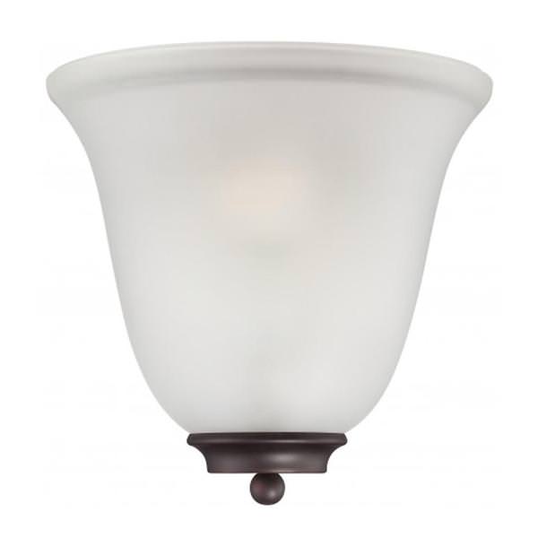 1 Light Mahogany Bronze Frosted Glass Shade Wall Sconce Light Fixture