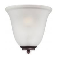 View 1 Light Mahogany Bronze Frosted Glass Shade Wall Sconce Light Fixture