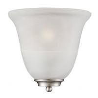 View 1 Light Brushed Nickel Alabaster Glass Shade Wall Sconce Light Fixture