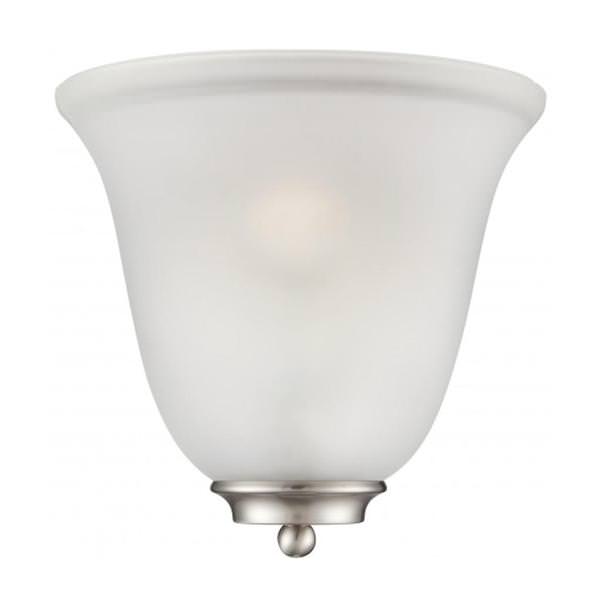 1 Light Brushed Nickel Frosted Glass Shade Wall Sconce Light Fixture