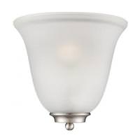 View 1 Light Brushed Nickel Frosted Glass Shade Wall Sconce Light Fixture