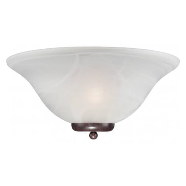1 Light Old Bronze Alabaster Glass Shade Wall Sconce Light Fixture