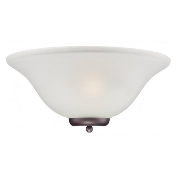 1 Light Mahogany Bronze Frosted Glass Shade Wall Sconce Light Fixture