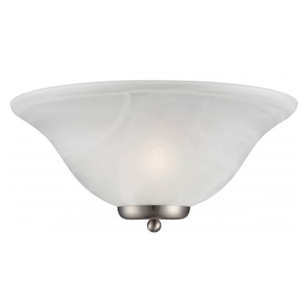 1 Light Brushed Nickel Alabaster Glass Shade Wall Sconce Light Fixture