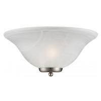 View 1 Light Brushed Nickel Alabaster Glass Shade Wall Sconce Light Fixture