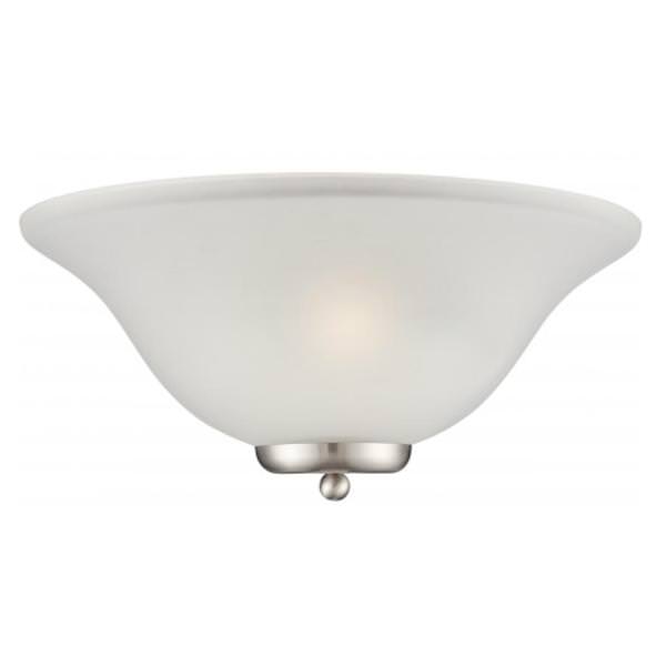 1 Light Brushed Nickel Frosted Glass Shade Wall Sconce Light Fixture