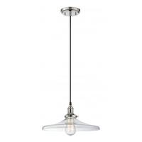 View 1 Light Polished Nickel Clear Glass Shade Pendant Light Fixture