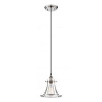 Nuvo Lighting 1 Light Polished Nickel Caged Mini Pendant Light Fixture