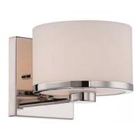 Nuvo Lighting 1 Light Polished Nickel Etched Opal Glass Shade Vanity Light Fixture