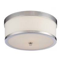 View 2 Light Polished Nickel Etched Opal Glass Shade Ceiling Light Fixture