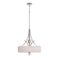 View 3 Light Polished Nickel Satin White Glass Shade Pendant Light Fixture