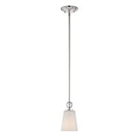 View 1 Light Polished Nickel Satin White Glass Shade Mini Pendant Light Fixture