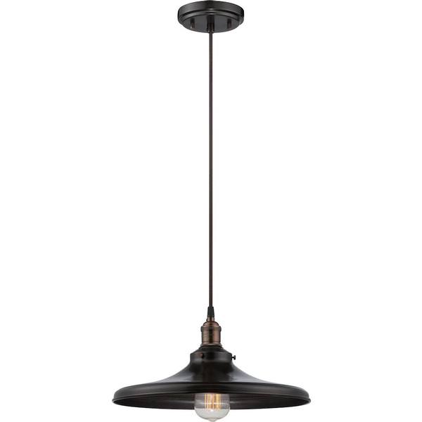 1 Light Rustic Bronze Metal Shade Pendant Light Fixture