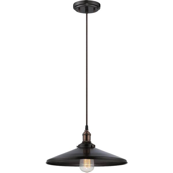 1 Light Rustic Bronze Metal Shade Pendant Light Fixture